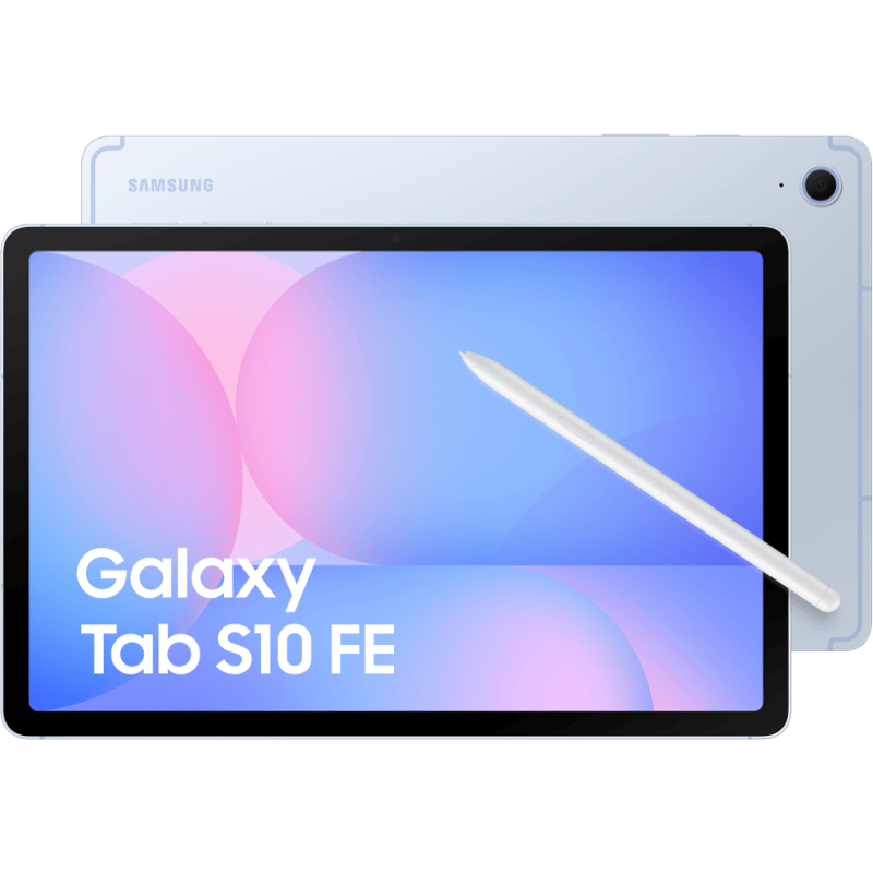 Tablet Samsung Galaxy S10FE 12/256 GB Wi-Fi niebieski front i tył