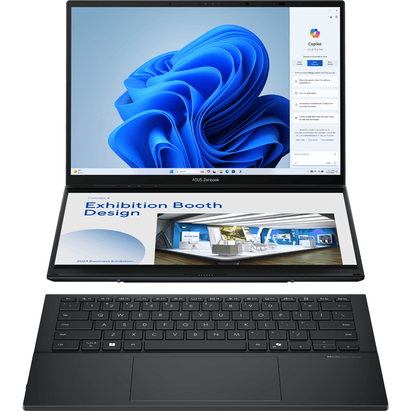 Laptop ASUS Zenbook DUO UX8406CA-QL121W (Intel Core U7 255H, 32 GB RAM, 1TB, OLED, Windows 11) czarny